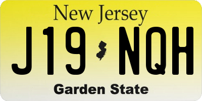 NJ license plate J19NQH