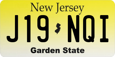 NJ license plate J19NQI