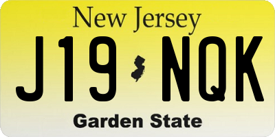 NJ license plate J19NQK