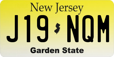 NJ license plate J19NQM