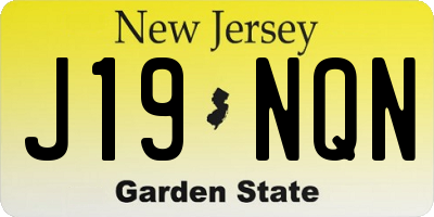 NJ license plate J19NQN