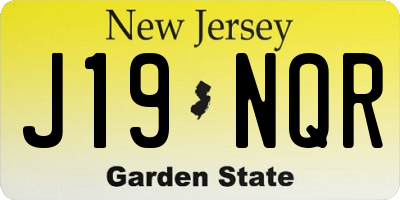 NJ license plate J19NQR