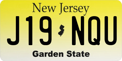 NJ license plate J19NQU