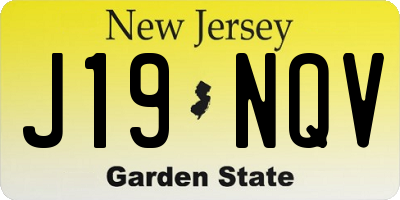 NJ license plate J19NQV