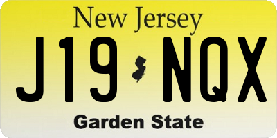 NJ license plate J19NQX