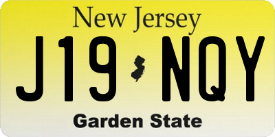NJ license plate J19NQY