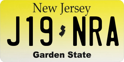 NJ license plate J19NRA
