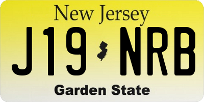 NJ license plate J19NRB