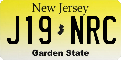 NJ license plate J19NRC