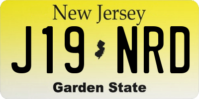 NJ license plate J19NRD