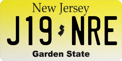 NJ license plate J19NRE