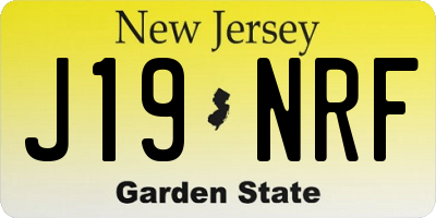 NJ license plate J19NRF