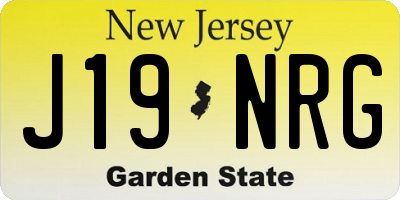 NJ license plate J19NRG