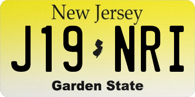 NJ license plate J19NRI