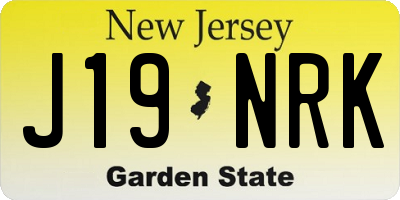NJ license plate J19NRK