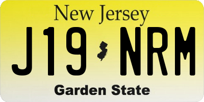 NJ license plate J19NRM