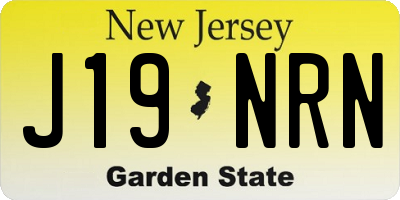 NJ license plate J19NRN