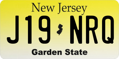 NJ license plate J19NRQ