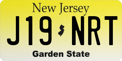 NJ license plate J19NRT