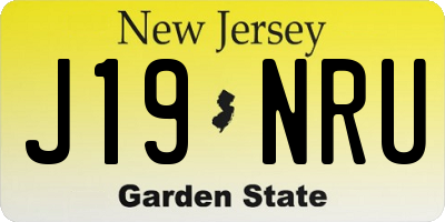 NJ license plate J19NRU