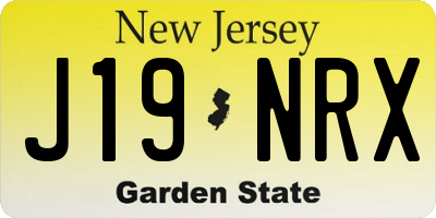 NJ license plate J19NRX