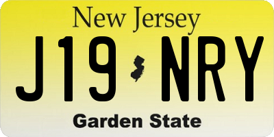 NJ license plate J19NRY