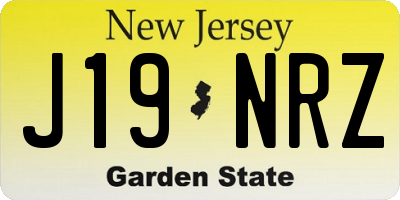 NJ license plate J19NRZ
