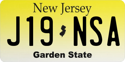 NJ license plate J19NSA