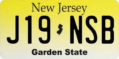 NJ license plate J19NSB