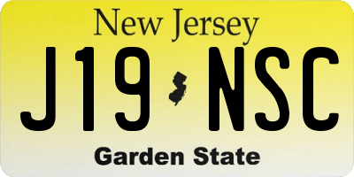 NJ license plate J19NSC