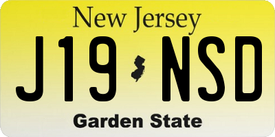 NJ license plate J19NSD