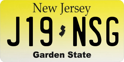 NJ license plate J19NSG