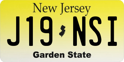 NJ license plate J19NSI