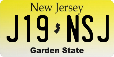 NJ license plate J19NSJ