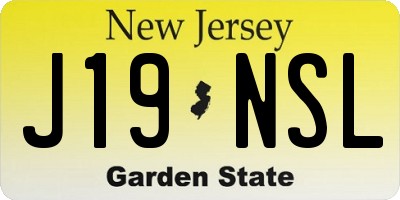 NJ license plate J19NSL