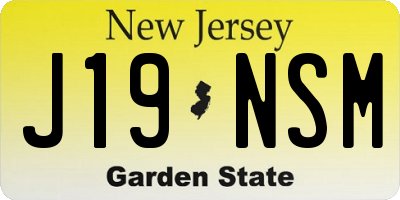 NJ license plate J19NSM
