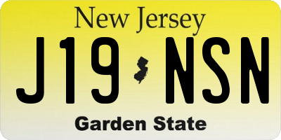 NJ license plate J19NSN