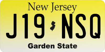 NJ license plate J19NSQ