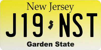 NJ license plate J19NST