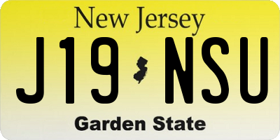 NJ license plate J19NSU
