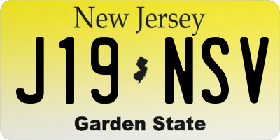NJ license plate J19NSV