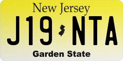 NJ license plate J19NTA