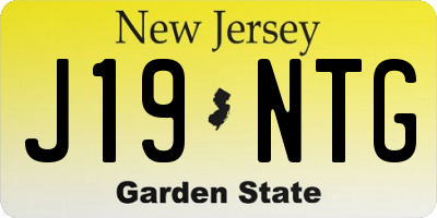 NJ license plate J19NTG
