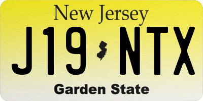 NJ license plate J19NTX