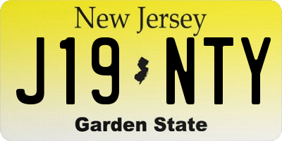 NJ license plate J19NTY