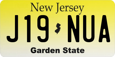 NJ license plate J19NUA