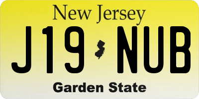 NJ license plate J19NUB