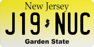 NJ license plate J19NUC