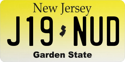 NJ license plate J19NUD