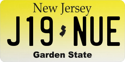 NJ license plate J19NUE